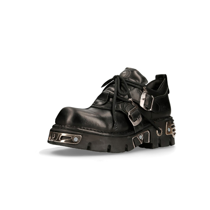 Punk Style Chunky Sneakers Women Gothic Lolita Shoe Metal Decor Lace Up Casual Shoes 6CM Thick Sole Flats Shoes Platform Trainer