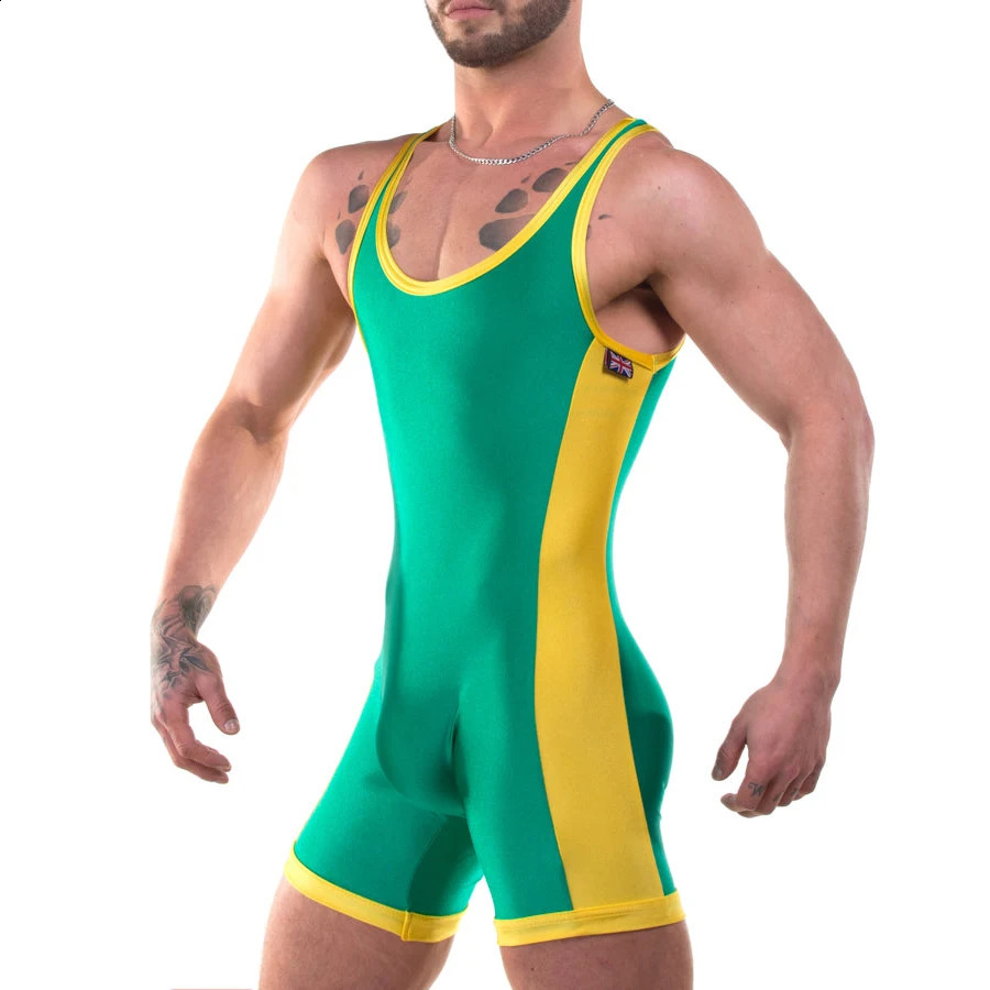 Wrestling Singlets Tummy Control Wear GYM Sleeveless Triathlon PowerLifting Clothing Running Skinsuit Classic Style Solid Color 240903