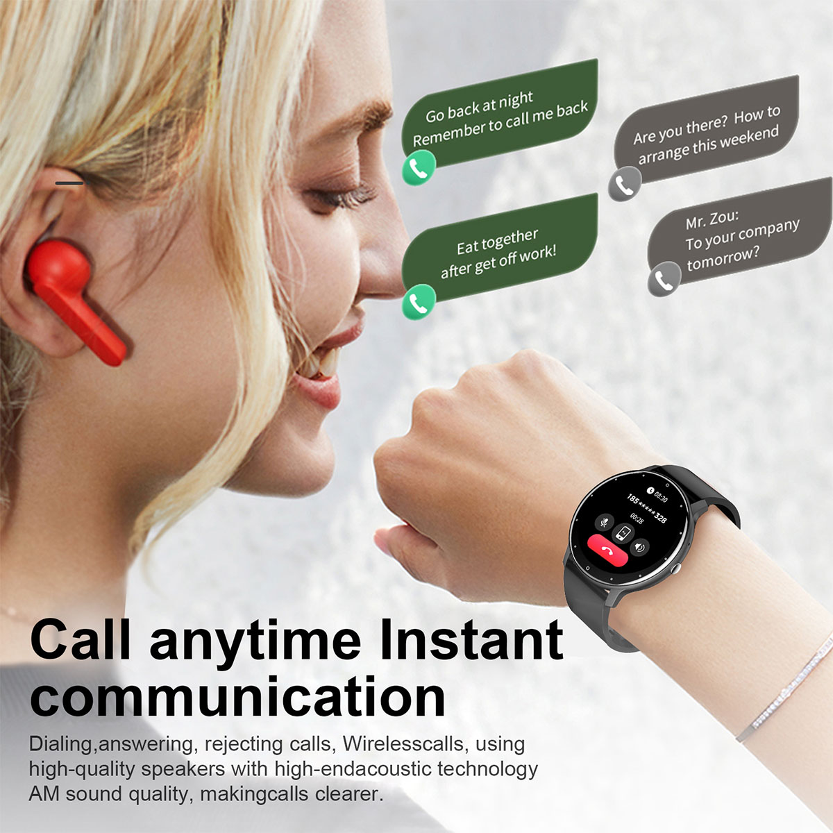LIGE Smart Watch Multi functional Smart Wear Waterproof Step and Sleep Detection Watch Message Push Multi functional Sports Chronometer