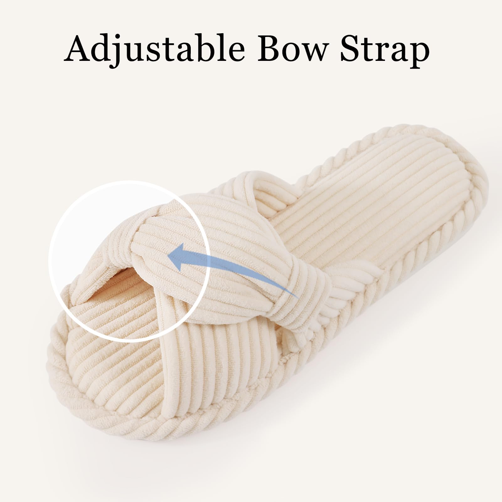 New Women's Comwarm Bow Indoor New Cotton Winter Corduroy Warm Flat Memory Foam Soft Sole Bedroom House Slippers 9e70