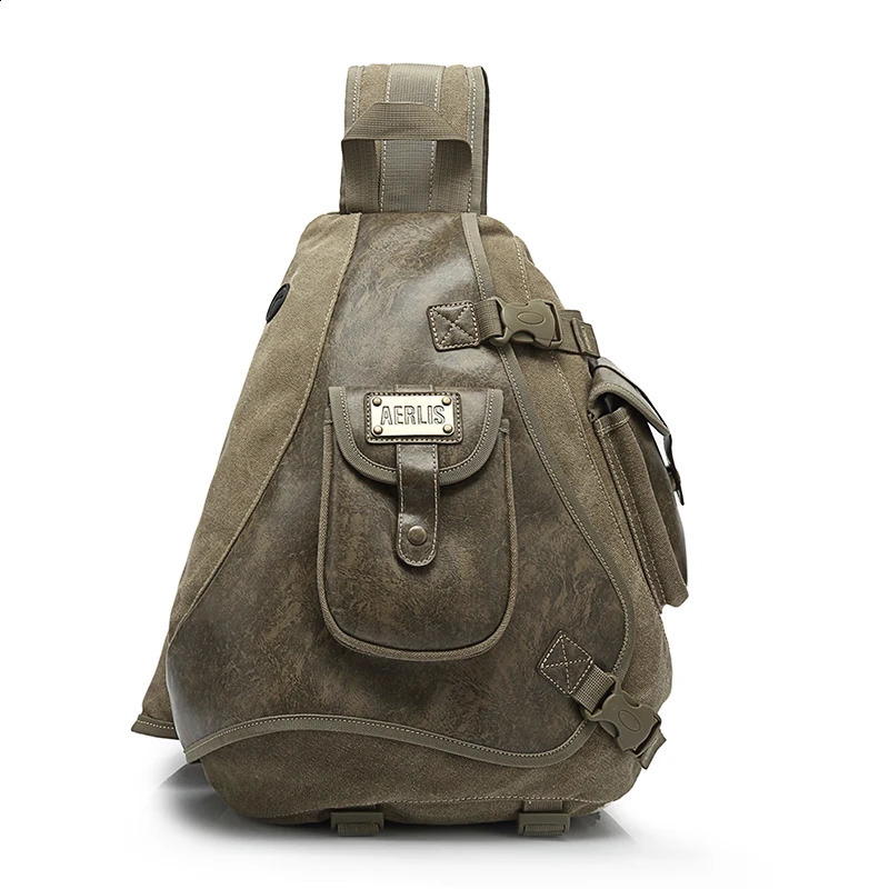 High quality men should bag canvas Phone wallet Ipad chest bag Waterproof casual Sling bag travel crossbody bag for men 240903