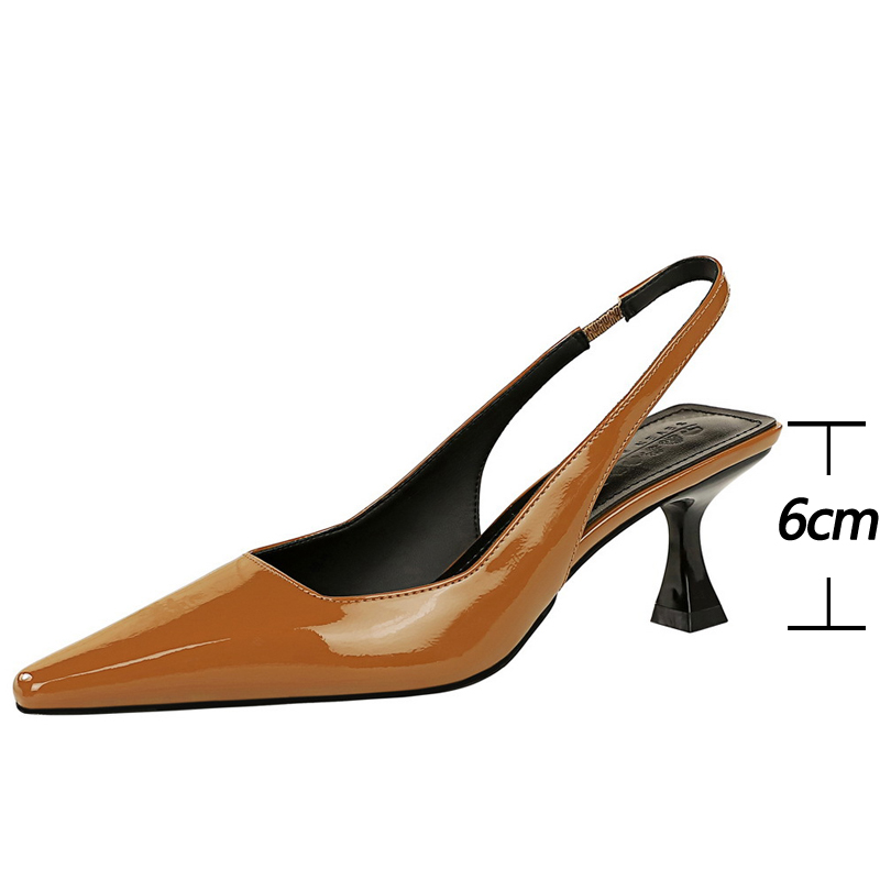 BIGTREE Shoes Retro Kitten High Heels Women Pumps Small Square Head Hollow Back Strap Women Sandals Summer Shoes Office Heels