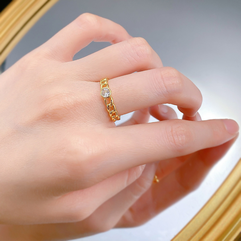 Moissanite Solitaire Ring: Sterg Sier, Round Cut, Gold, Wedding Band for Women