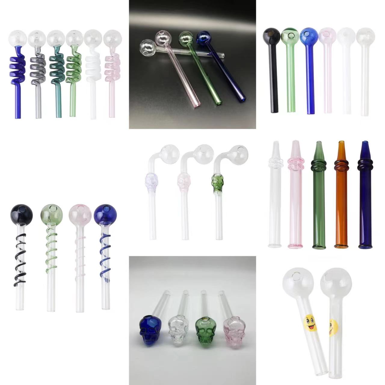 Smoking Accessories Pyrex Glass Oil Burner Pipe Cheap Colored Glass Water Pipe Bubbler Smoking Water Hand Pipe Tobacco
