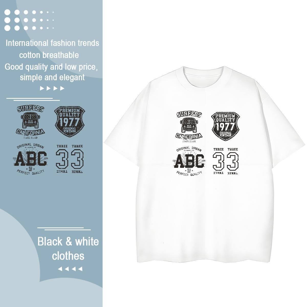 Free Shipping T-Shirts 230g 100% Cotton letter Casual Daily Wear Anime Breathable Short Sleeve Tshirt for Man Woman Custom Clothes