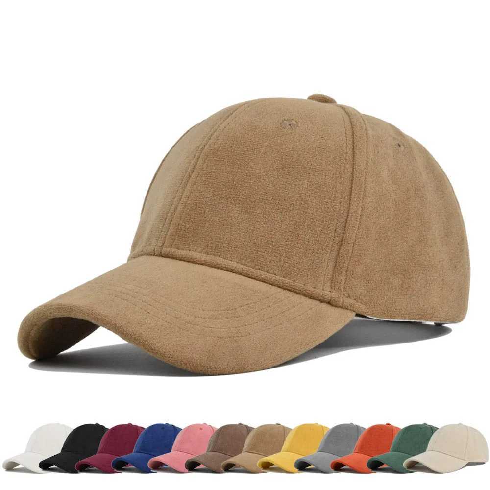 Solid suede retro baseball cap suitable for men women spring autumn street fast back hip-hop hat adjustable faux fur sunscreen sun hat W240903