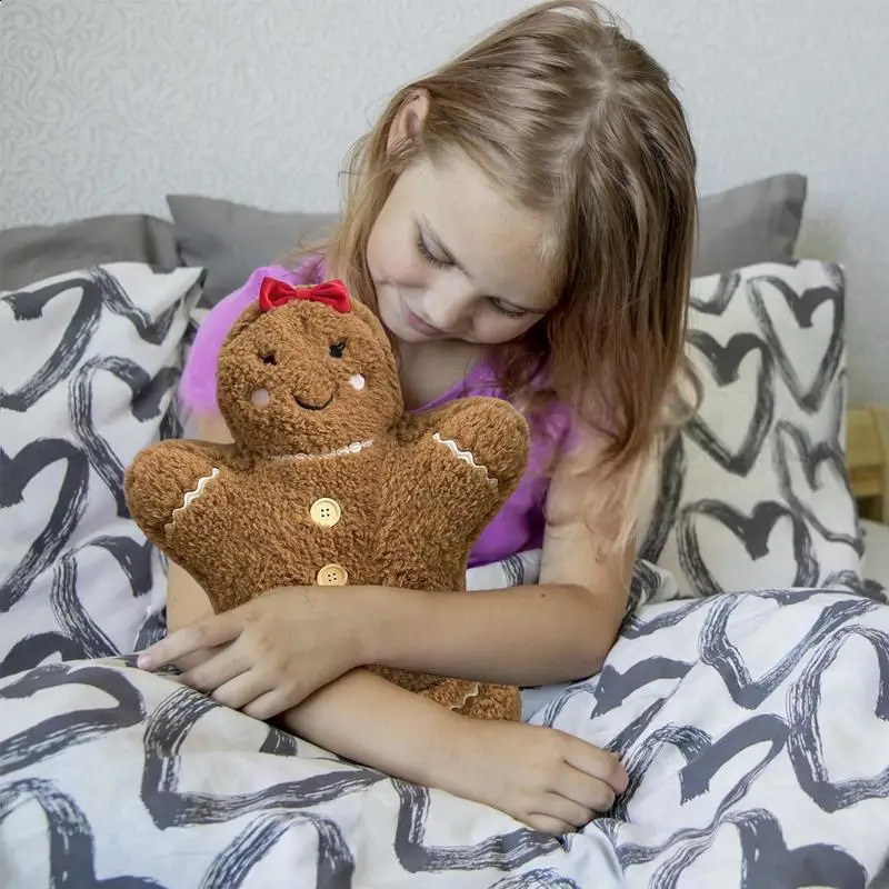 Christmas Decoration Toys Cute Gingerbread Man Plushie Toy Biscuit Man Doll Cartoon Soft Pillow Cushion Home Decor Kids Gift 240904