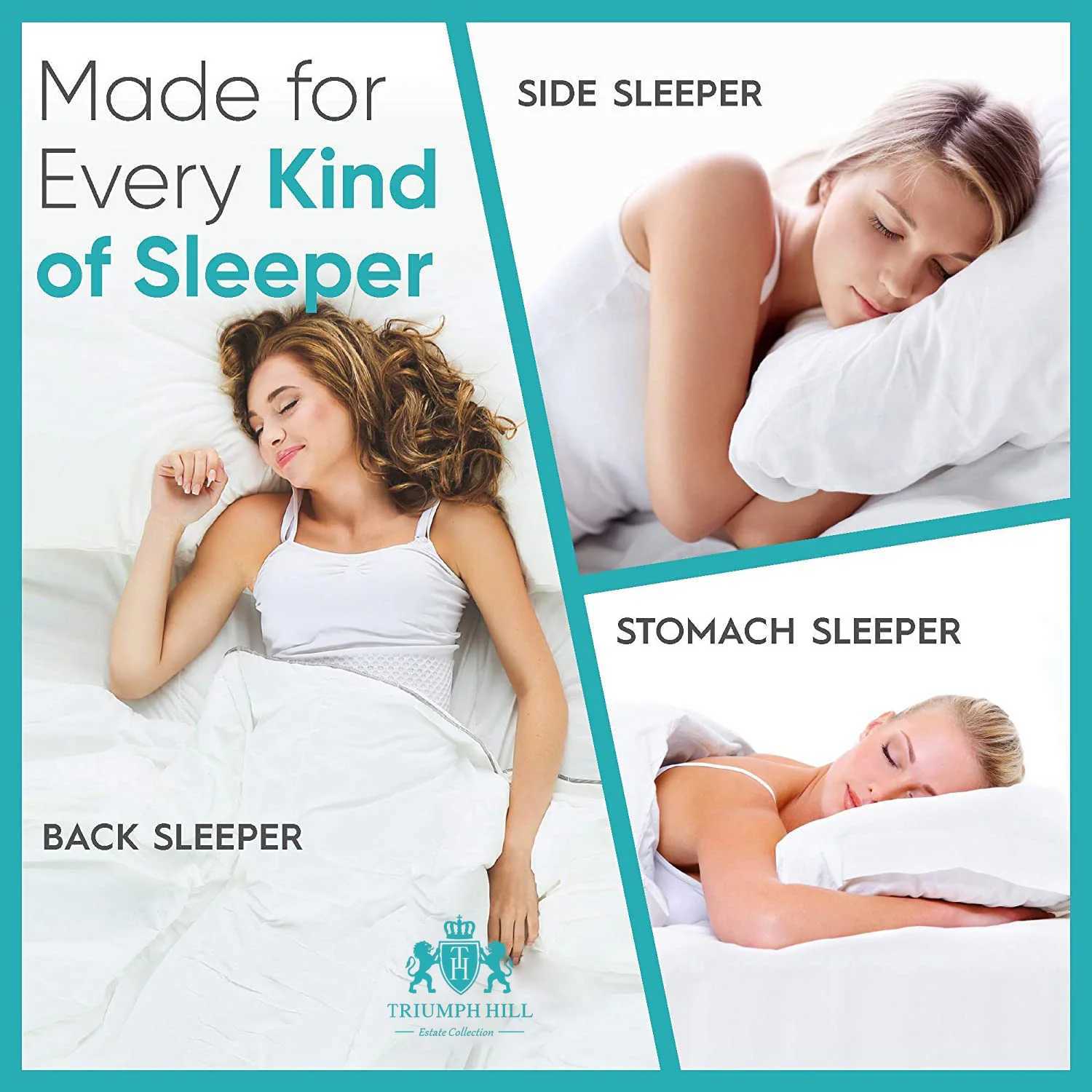 100% Goose Down Feather Family Goose Down Pillow Single Size Five Star Hotel Pillow Core Helps Sleep Pillow W240902