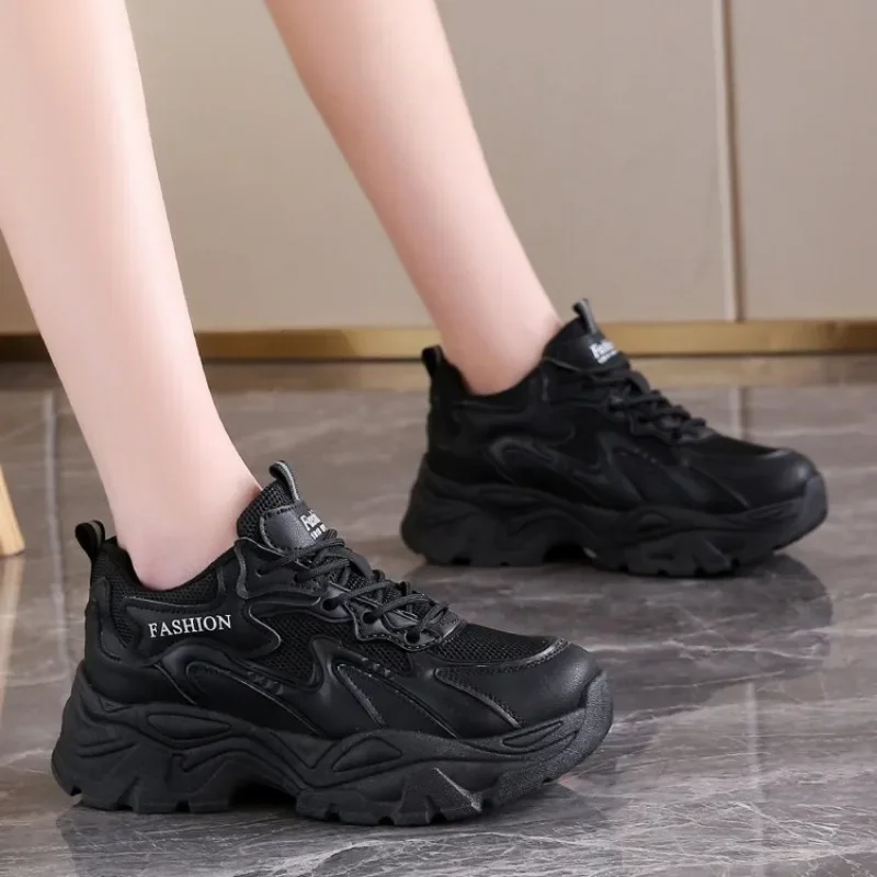 Chunky Sneakers Women Trends 2024 Autumn white Thick Bottom Dad Shoes for Woman Fashion mesh breathe Platform Sneakers Ladies