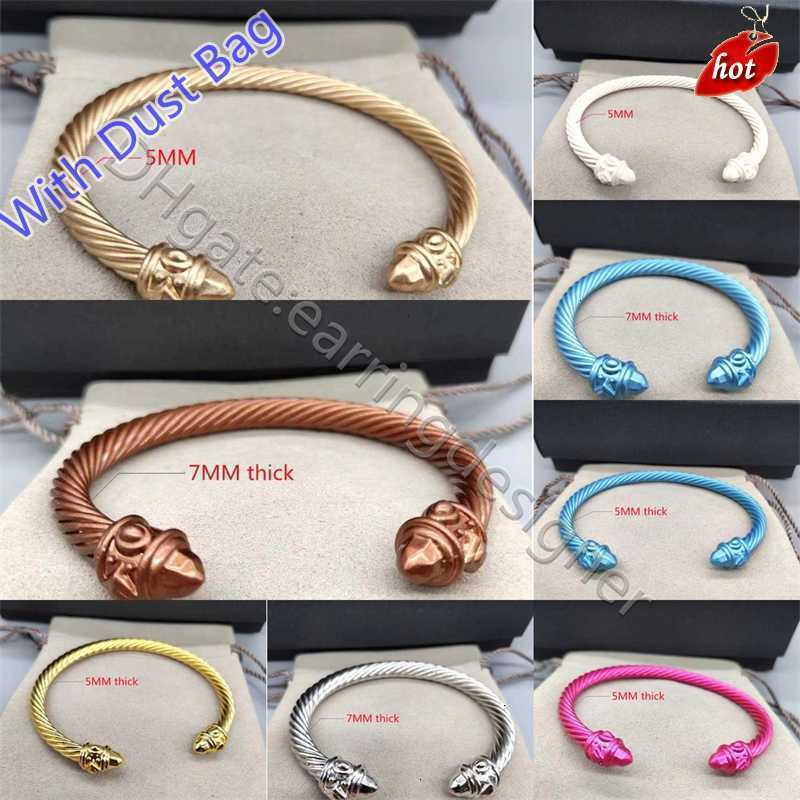 Bracelets Designer Bracelet 18k Gold Men Charm Bijoux Bijoux 5 mm 7 mm Gold Twist Câble 14K Gold Gold High Quality Twisted Tweed Wedding Gifts Lu