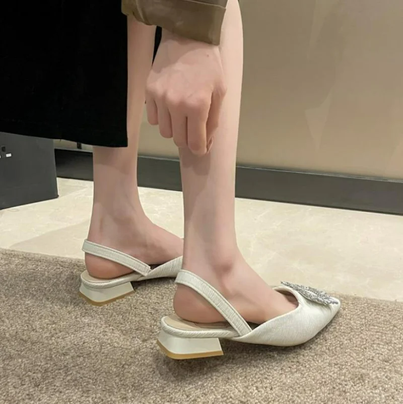 Crystal Hot Women's Slingback Pumps - Comfortable Triangle Heel Wedding Shoes, Party & Bride, Plus Size 42 - Shoes, & Bride,