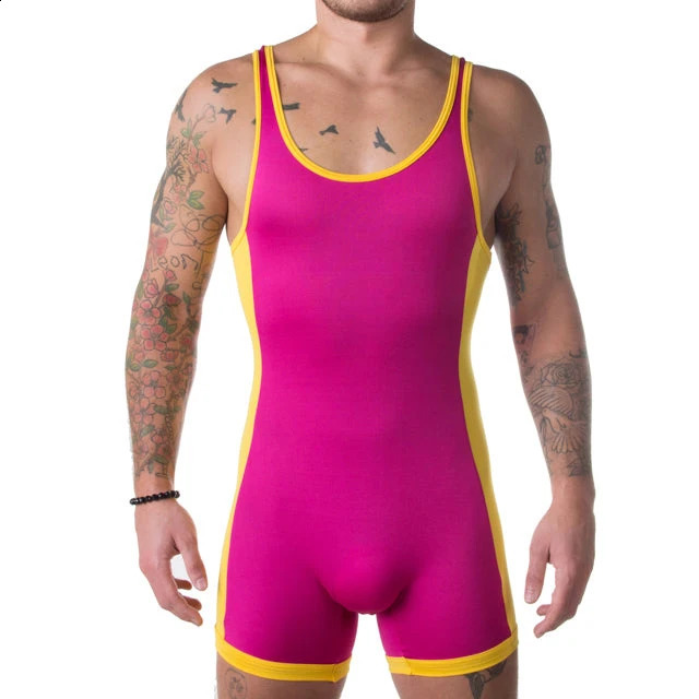 Solid Color Classic Style Wrestling Singlet Bodysuit Leotard Outfit Weightlifting Underwear GYM Triathlon PowerLifting Skinsuit 240903