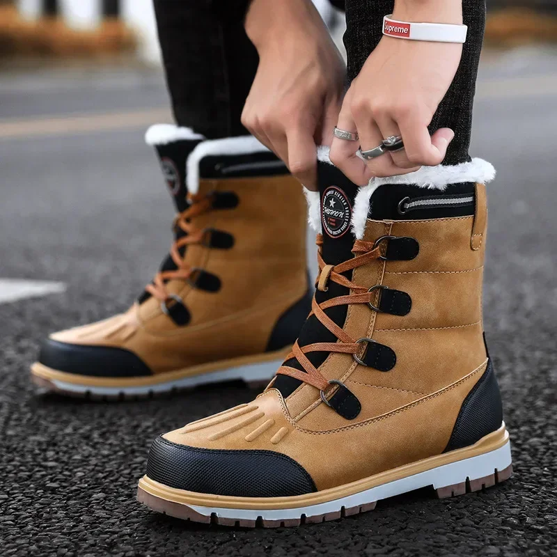 High Quality Winter Snow Boots Men's Plush Warm Comfortable Anti Slip Wear-resistant Waterproof Outdoor Casual Cotton Shoes