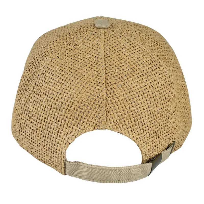 2020 New Straw Hat Baseball Snap Cap Adjustable Crown Bone Gorilla Mens Casual Dad Hat Breathable Cool Hat W240903