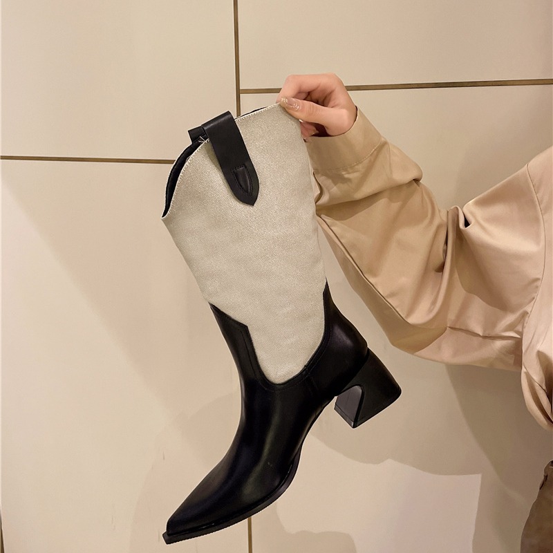 Boot Pointy Denim Women's Shoes New Winter Footwear Thigh Heels High Sexy Boots-Women Pointe Cowboy Over-the-Knee c5fc s-Women