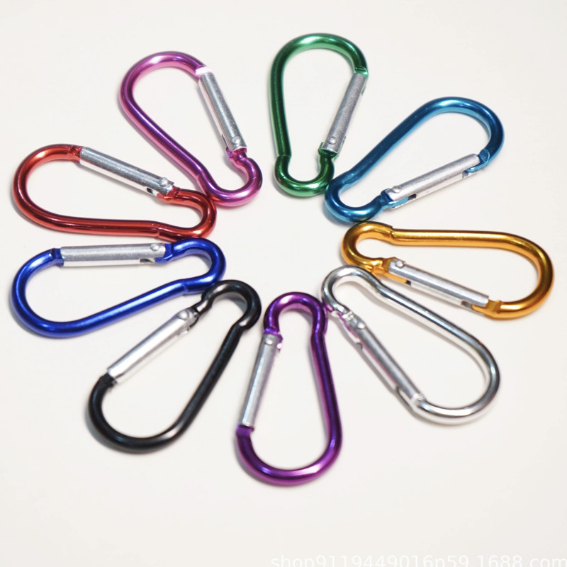 5#Aluminum Alloy Spring Climbing Carabiner with Number 5 Hexagon Buckle