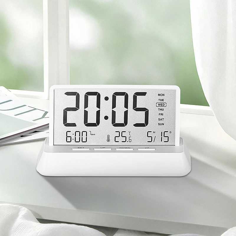 Transparent Alarm Clock Digital Alarm Clock Temperature Date Week Display Office Home Desktop Clock 12/24H Table Clock Ins Styl Y240904