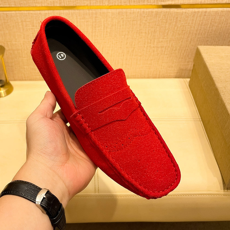 YRZL Suede Loafers Men Casual Party Dress Shoes Slip on Moccasins Men Flats Shoes Comfortable Size 48 Fashion Mens Shoes