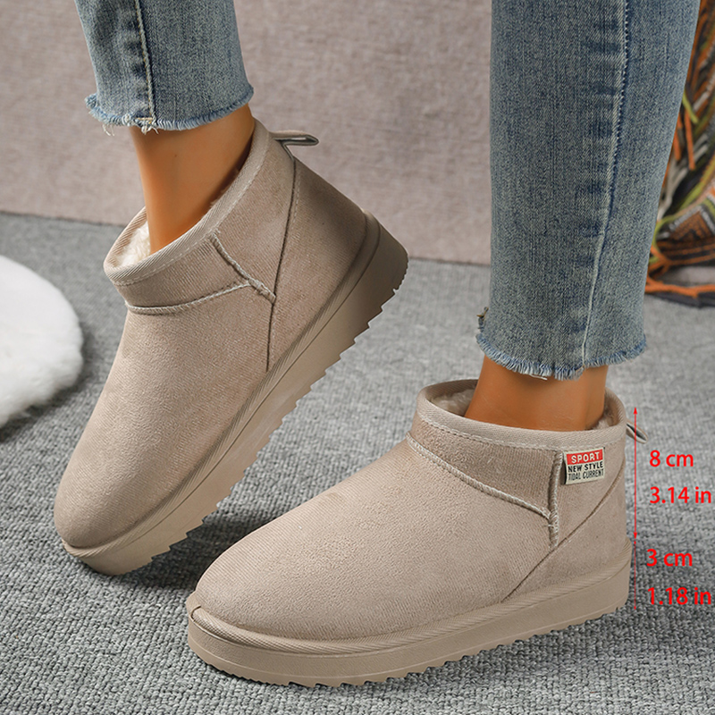 Thick Plush Platform Snow Boots Women 2024 Slip On Faux Suede Ankle Botas Mujer Winter Keep New Warm Fur Cotton Shoes Woman