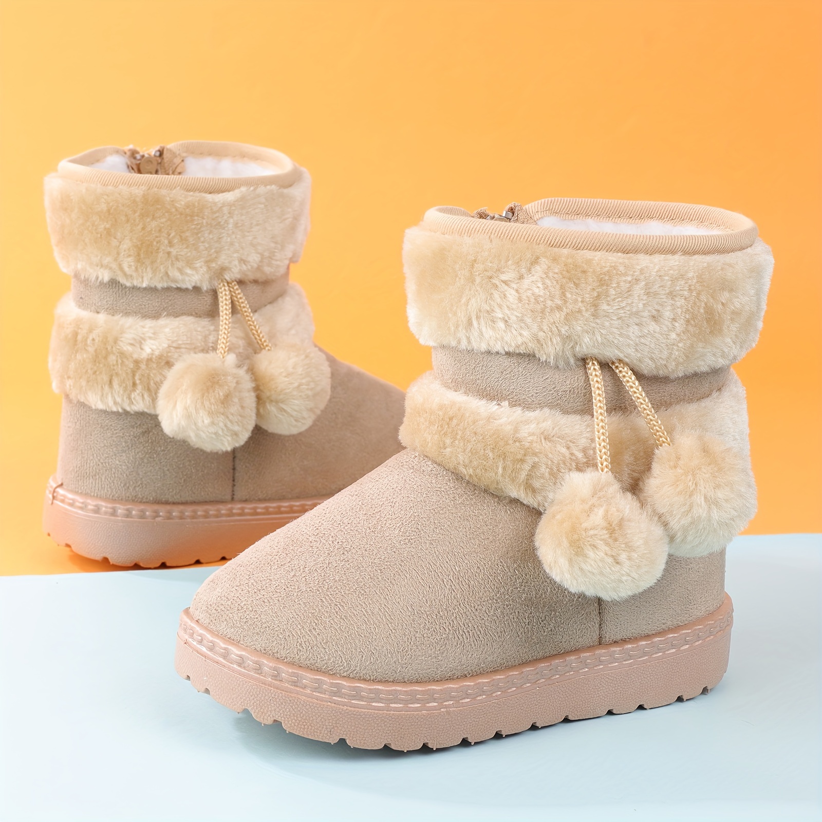 Cozy Trekking Snow Boots for Girls - Warm Fleece Lined, Non-Slip, Plush Comfy, Waterproof, Breathable, and Insulated Winter Hiking Shoes for Outdoor A