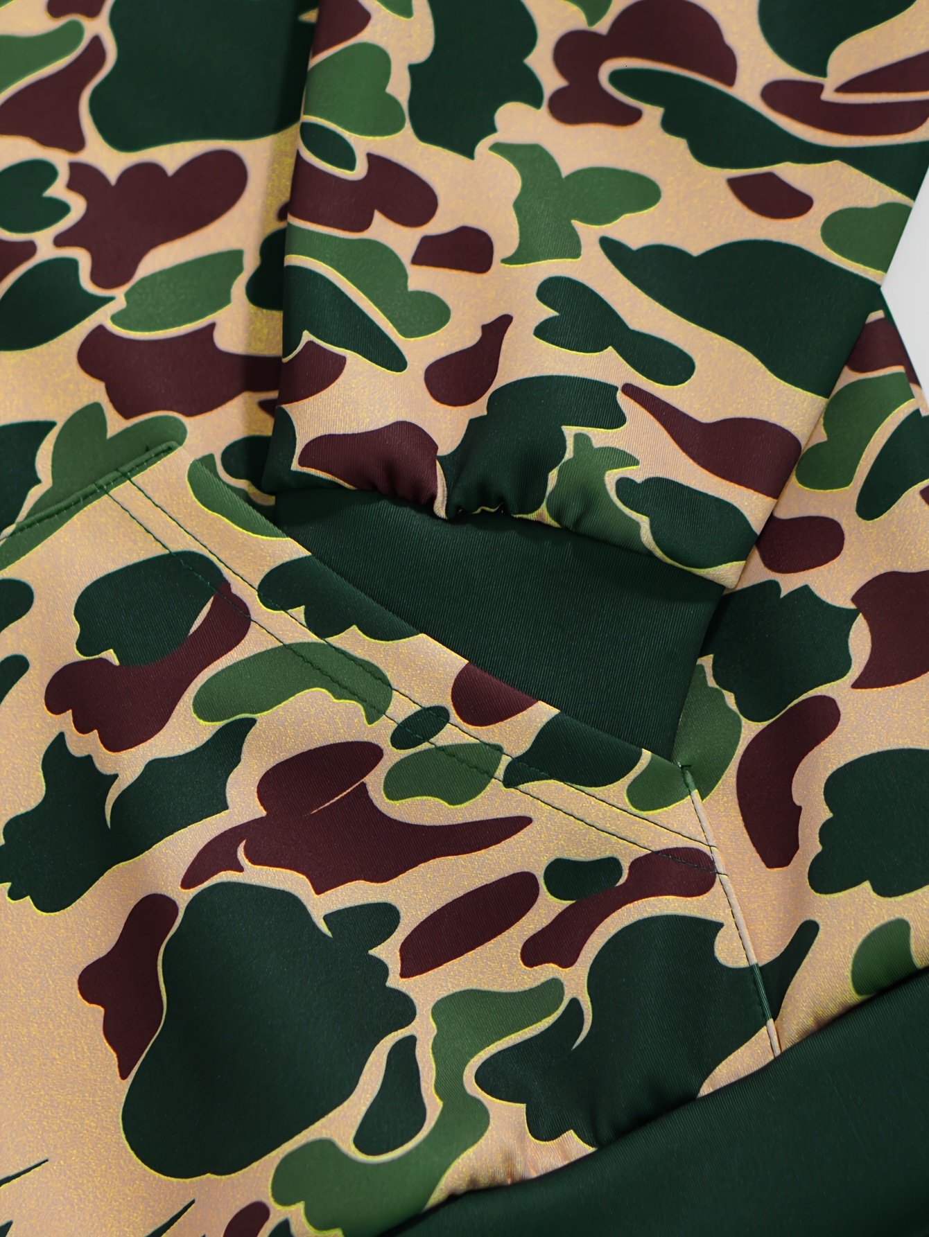 Men's Tiger camouflage Graphic Print Hoodie With Kangaroo Pocket, Casual Long Sleeve Hooded Sweatshirt For Outdoor