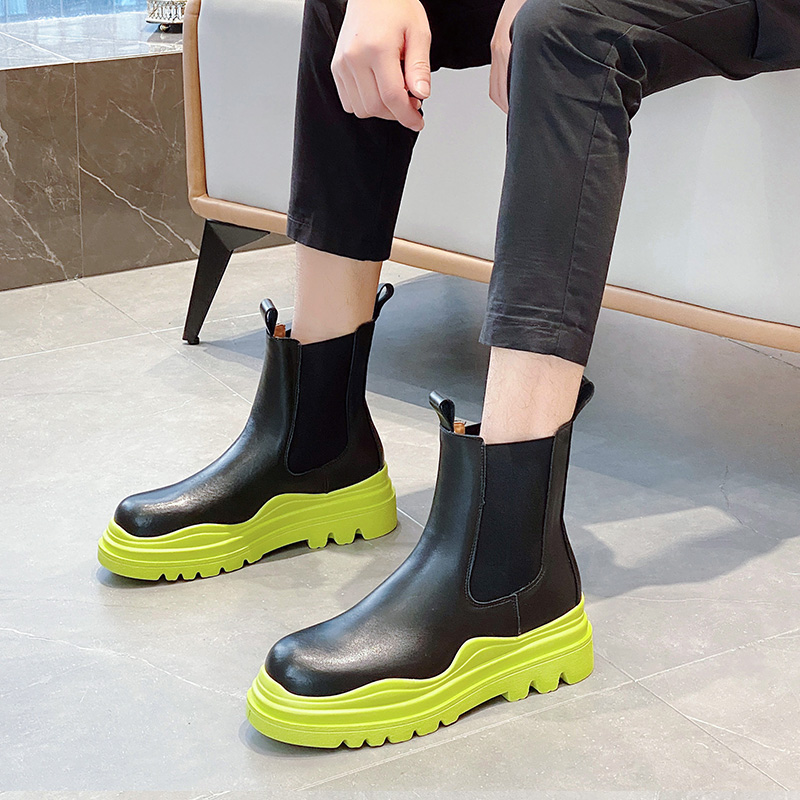 Leather Genuine Fall/Winter 2024 New Cigarette Boots British Style Platform Large Size Women Booties ccbf