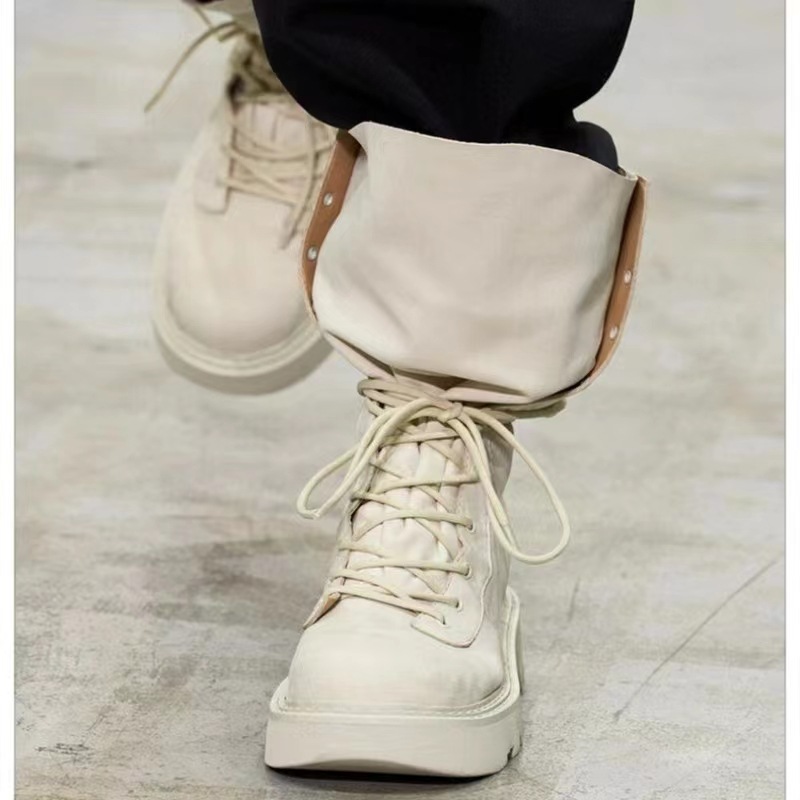 Fashion 2024 New Cow Suede Leather Western Mid Calf Women Round Toe Block Heels Autumn Winter Ankle Boots Ladies Shoes aa73