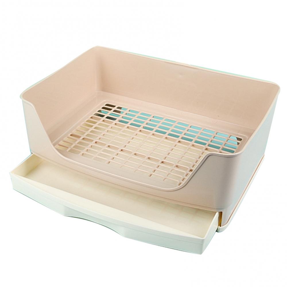 Pet Rabbit Splash-proof Litter Mesh Box Potty Trainer with Drawer Corner Toilet