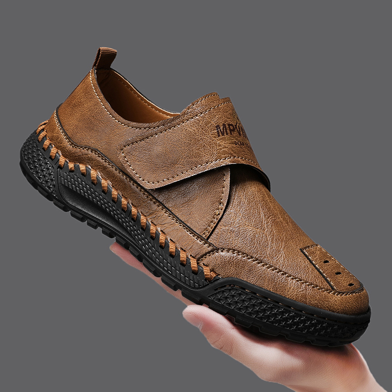 Handmade Leather Men Shoes Casual Comfortable Men Loafers Slip On Leather Shoes Men Flats Hot Sale Outdoor Walking Shoes Man