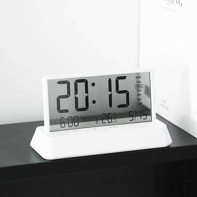 Transparent Alarm Clock Digital Alarm Clock Temperature Date Week Display Office Home Desktop Clock 12/24H Table Clock Ins Styl Y240904