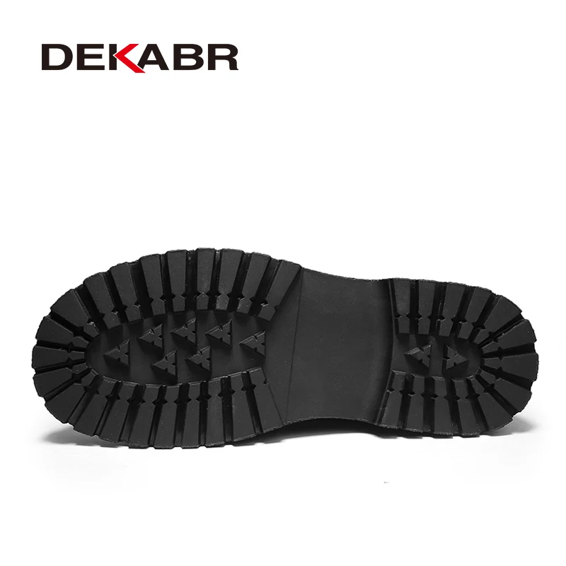 DEKABR Casual Leather Quality Mens Shoes Non-Slip Designer Classic Handmade Ankle Work Boots For Men Big Plus Size 38-46 7289