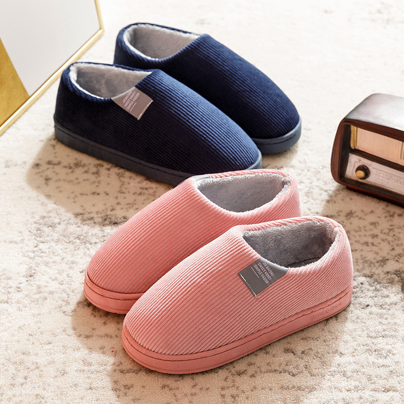 Couple Winter Style Solid Color Wrap Heel Plush Soft New Sole Warm Quality Home Cotton Shoes Women Men Casual Furry Slippers Eef3