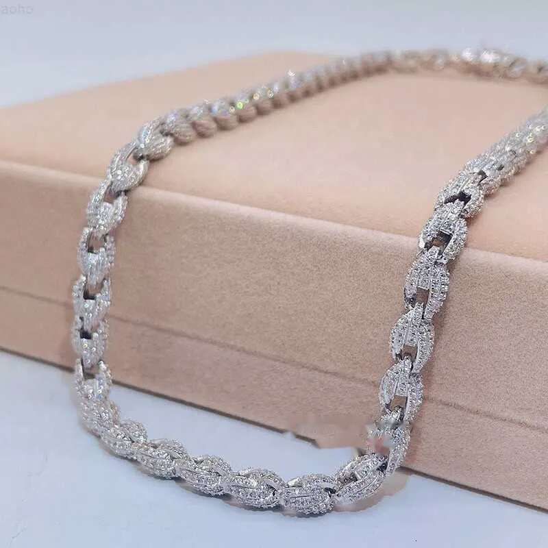 8mm Vvs Moissanite Cuban d Color Iced Out Hip Hop Jewelry Moissanite Rope Chain