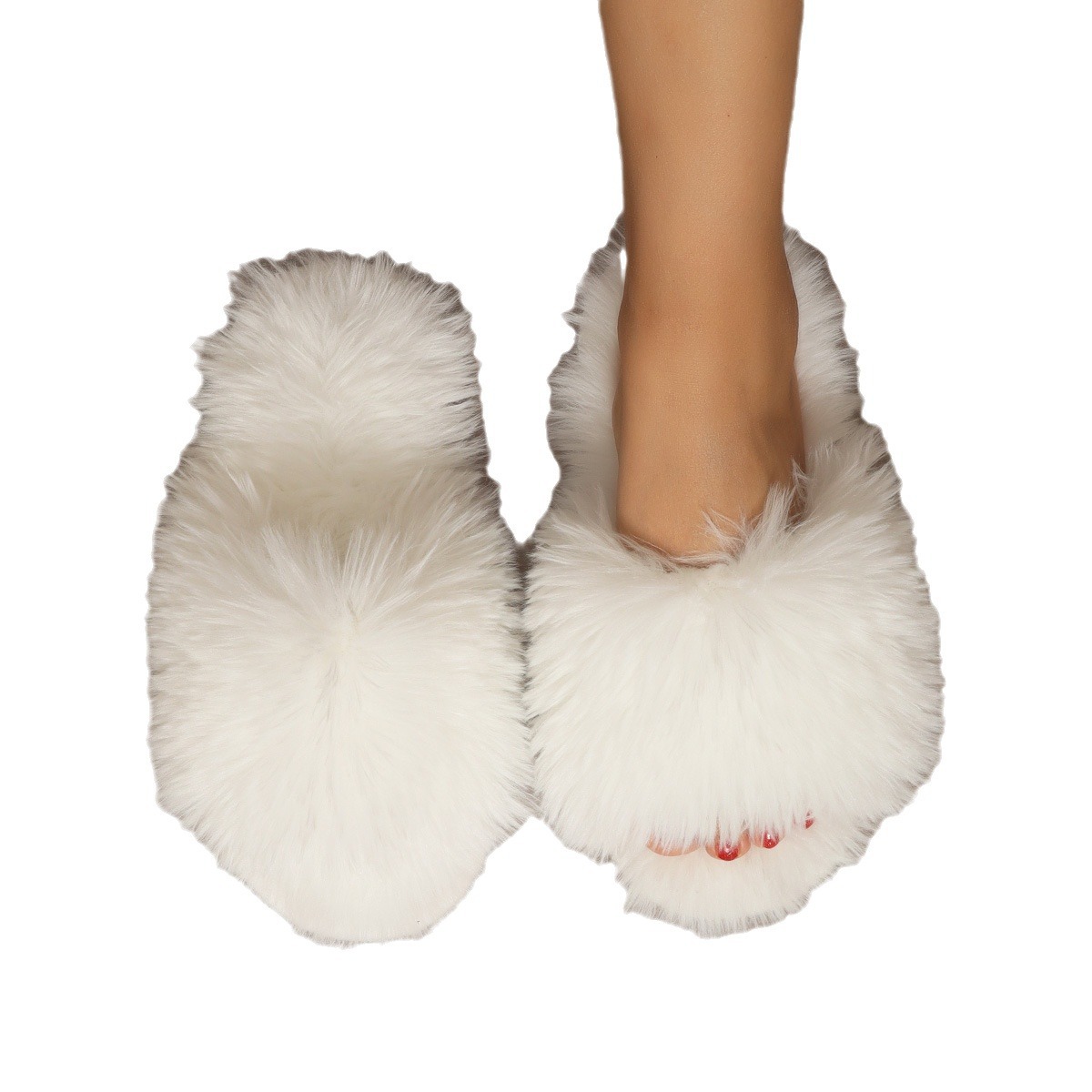 Slippers Women's Winter Long Fuzzy Slippers Indoor Plush Slippers New 2024 Autumn/Spring Collection