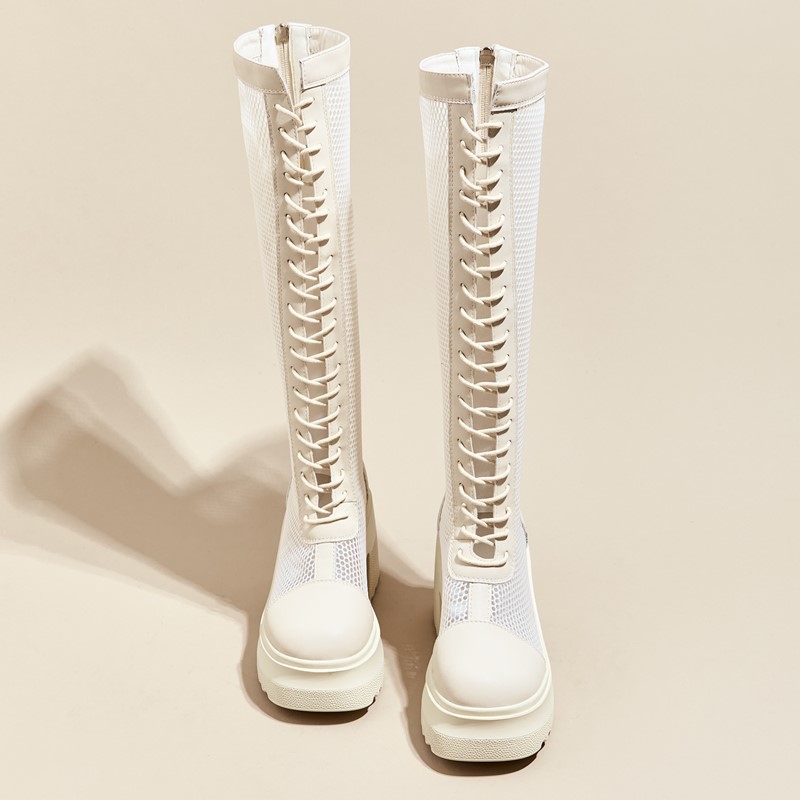 Mesh AIYUQI Summer 2024 New High Heeled Tennis Women Platform Fashion Women's Knight Boots 394c 's