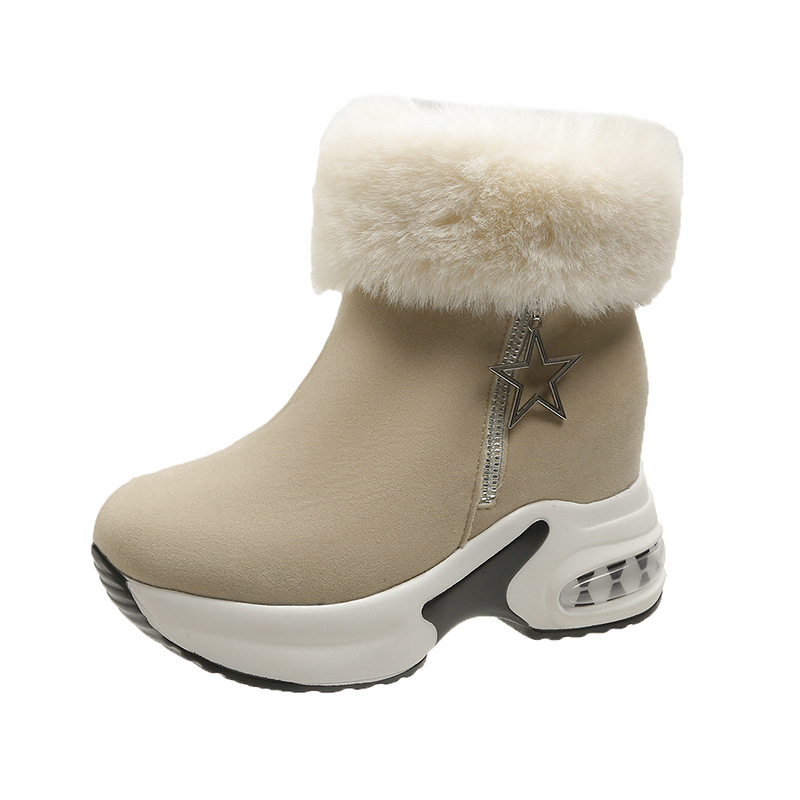 Ankle Women Boot Warm Plush Winter Shoes Woman High Heels Ladies Snow s Height Increasing 9b4a Increaing