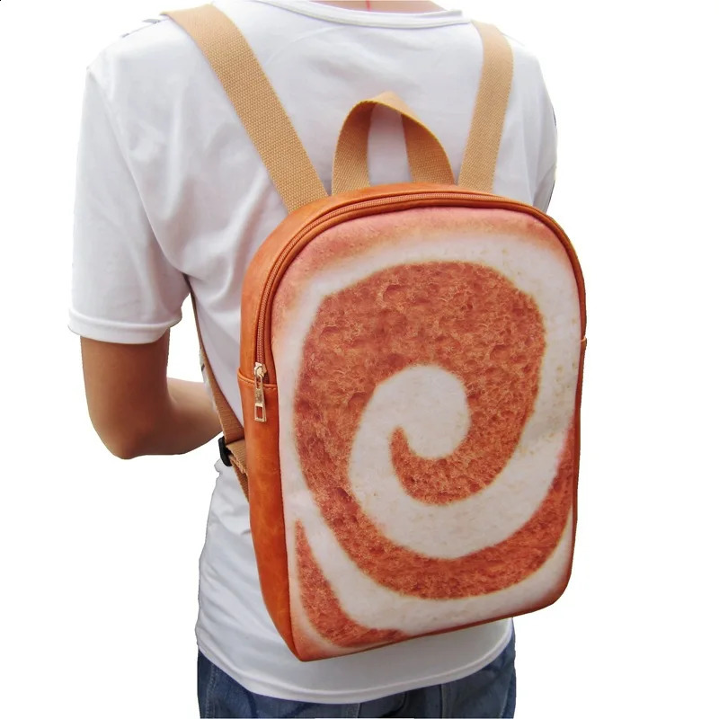 Womens Fun Toast Backpack Womens School Backpack Cute Creative Fun Student Bag 240902