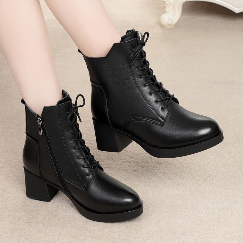 AIYUQI Women Boots Winter 2024 New Ladies Ankle Boots Genuine Leather Large Size Fashion Wool Short Boots Women