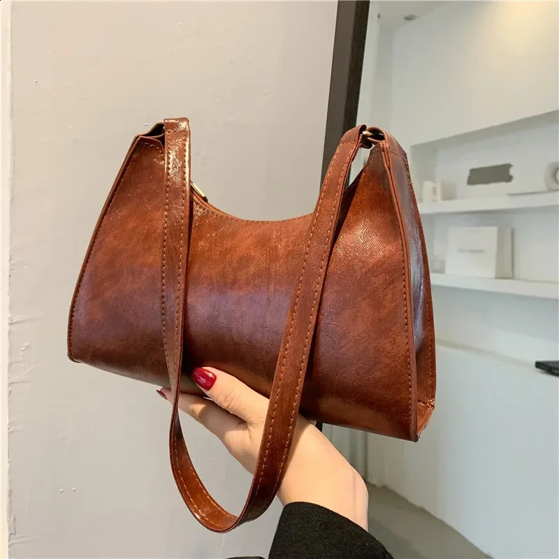Fashion Exquisite Shopping Bag Retro Casual Women Shoulder Bags Female Leather Solid Color Chain Handbags for 2023 240909