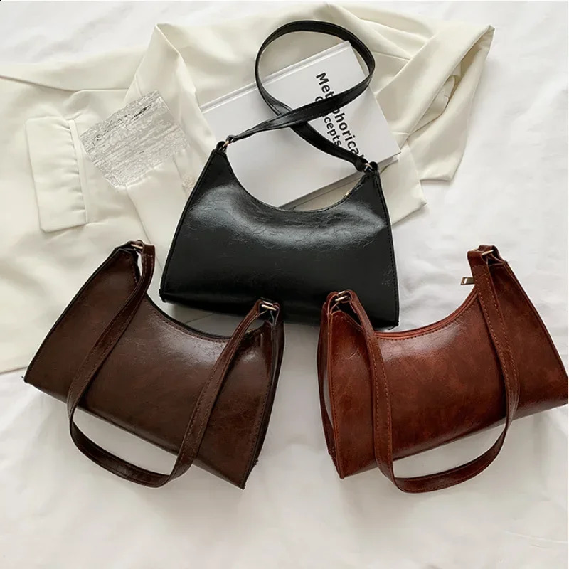Fashion Exquisite Shopping Bag Retro Casual Women Shoulder Bags Female Leather Solid Color Chain Handbags for 2023 240909