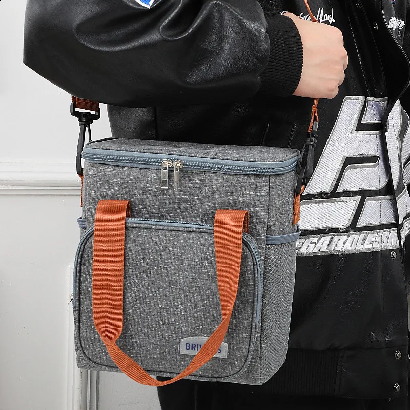 Large Capacity Lunch Bag Thermal Insulation Thickened Waterproof Bags Portable With Handle Crossbody Oxford Cloth 240903