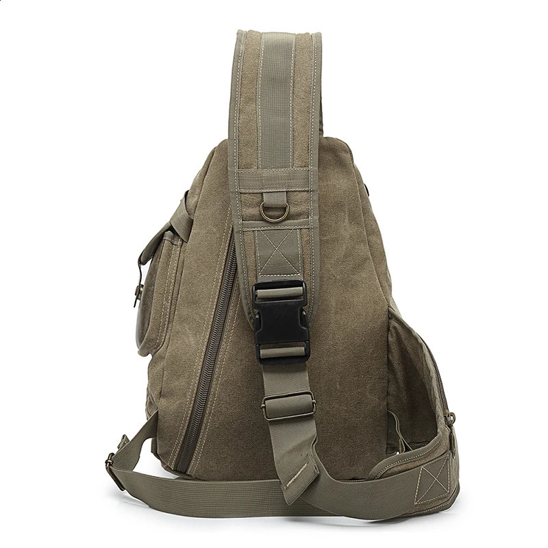 High quality men should bag canvas Phone wallet Ipad chest bag Waterproof casual Sling bag travel crossbody bag for men 240903