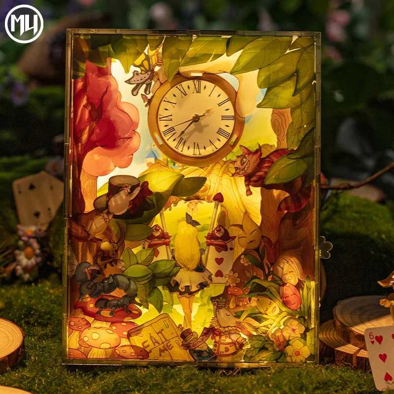 MY 3D Metal Puzzle Alices Adventures in Wonderland USB Acrylic Night Light Handle DIY Assembly Model Decoration Gfit for Friends W240903