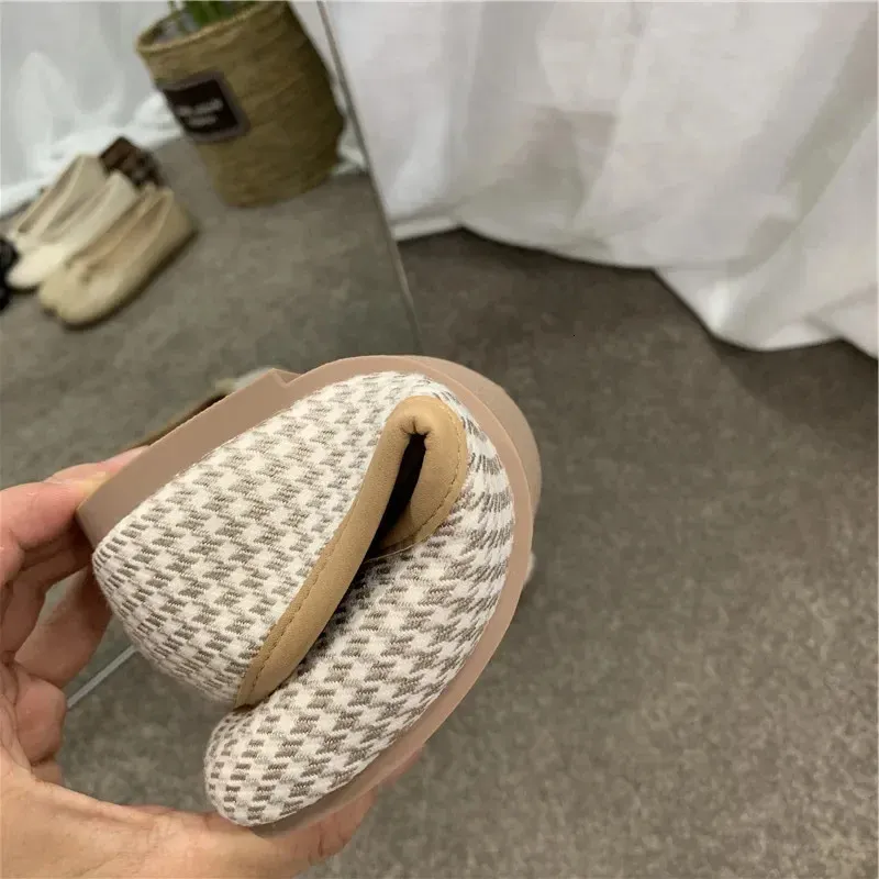 Bailamos Women Flats Shoes Woman Leather Comfy Split Toe Slippers Soft Bottom Loafers Solid Brief 240612