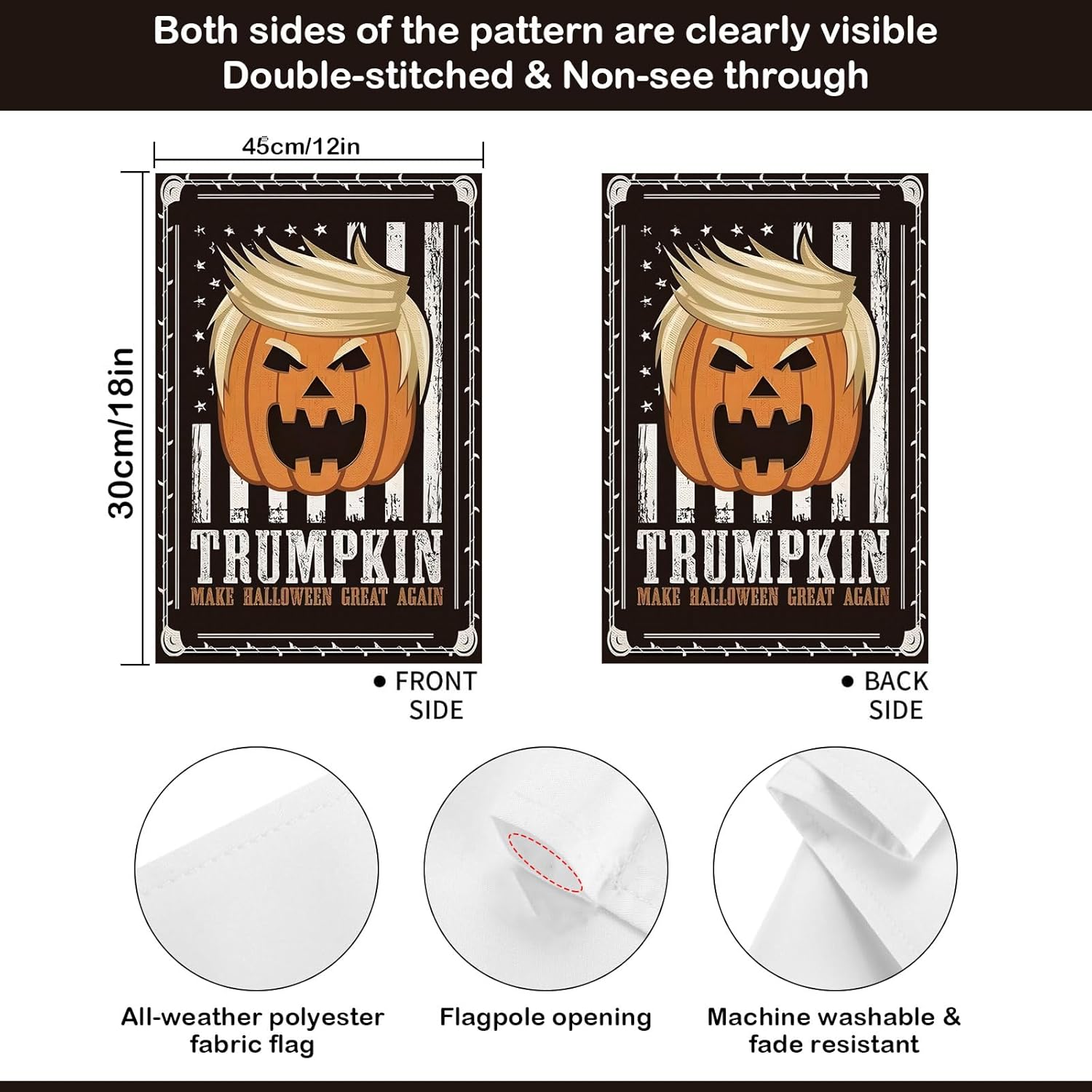Trump 12 * 18inch funny halloween pumpkin garden flag outdoor Courtyard lawn decoration