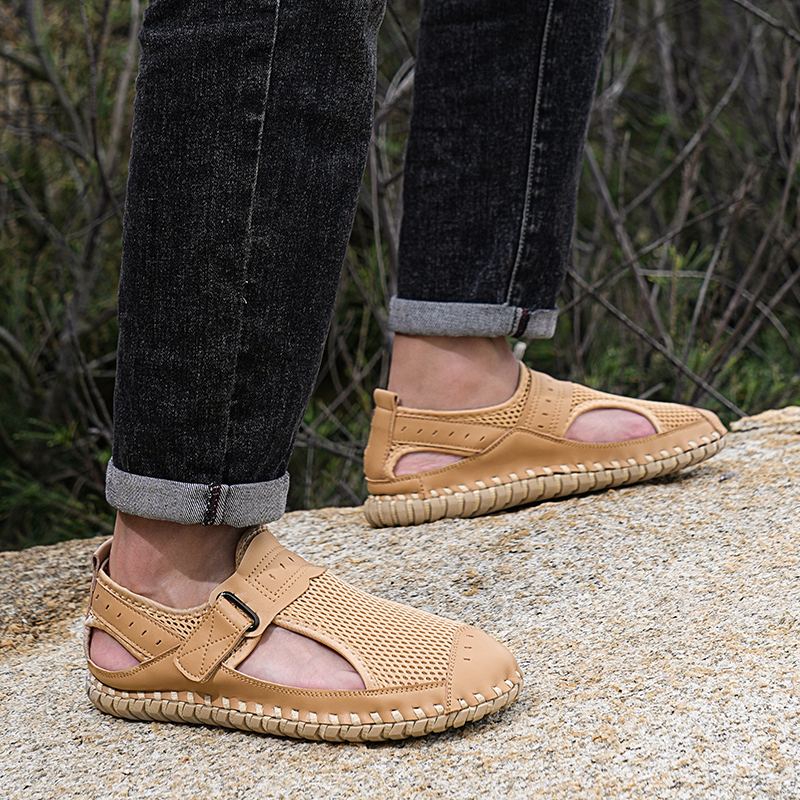 Genuine Summer Mens Casual Outdoor Leather New Sandals For Quality Men Beach Roman Mens Shoes 83F0