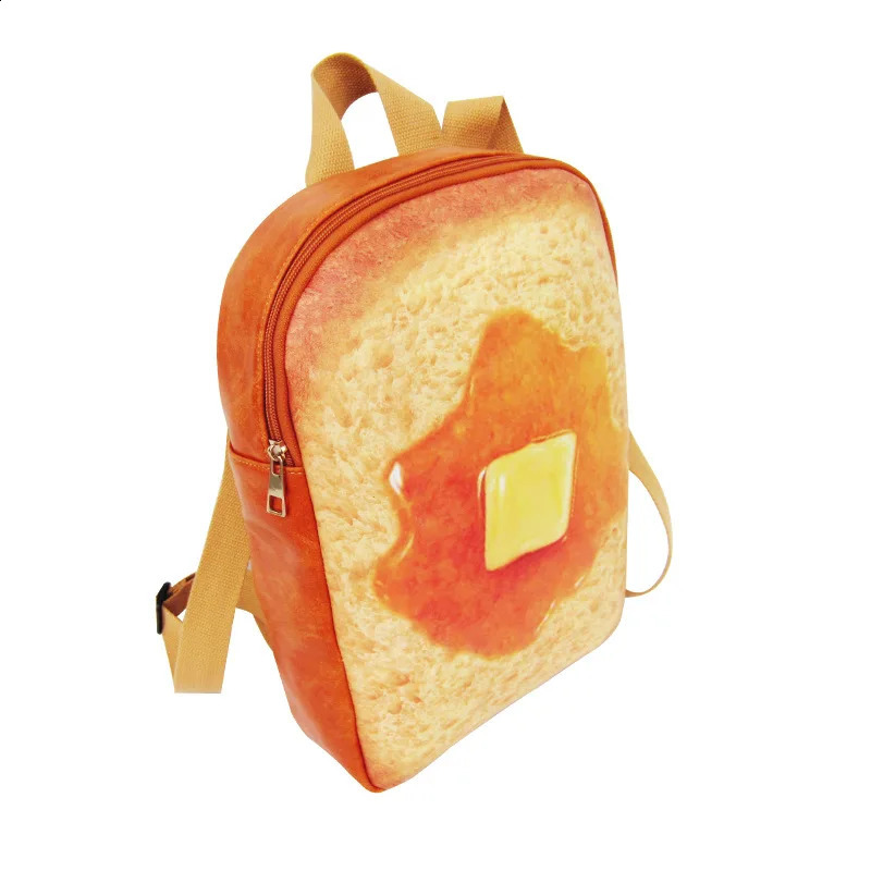 Womens Fun Toast Backpack Womens School Backpack Cute Creative Fun Student Bag 240902