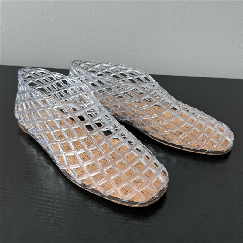 Crystal Jelly Transparent 33974 Women's Sandals Ladies Soft Sole Non-slip Beach Adult Girls Hollow Out Flat Shoes