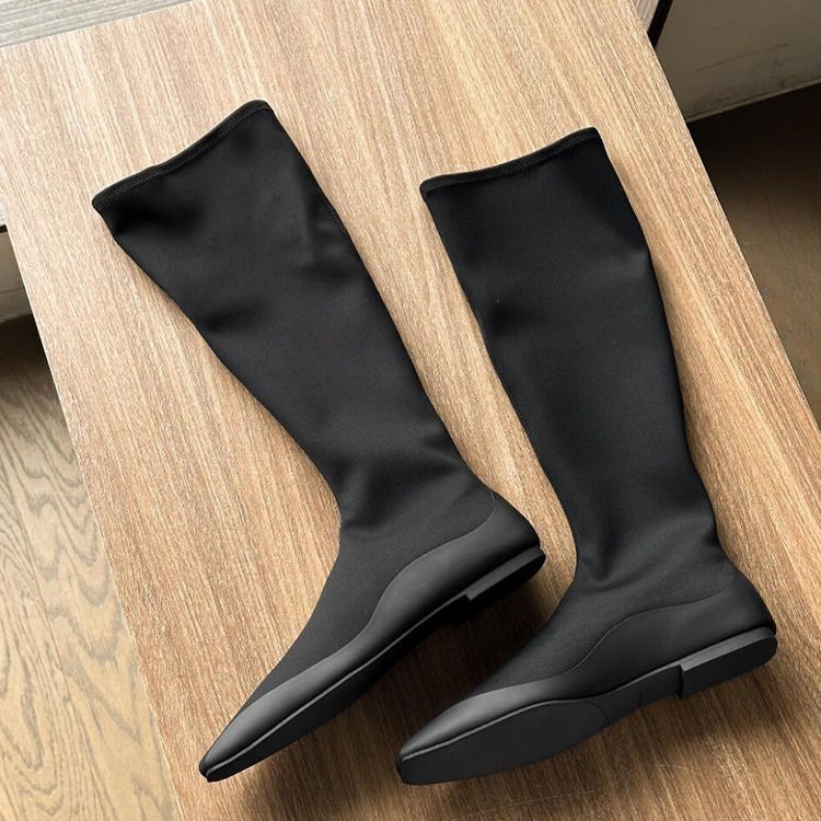 2024 Fashion Thick-soled Boots Autumn Winter New Leather Shoes Womens Knight High Boot Womens Classic Long Tube Elasticity Boots