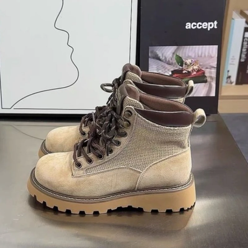 Station European Vintage Women's 2024 Autumn New Thick-Soled British Small Western Style Short Boots 9971 46c6